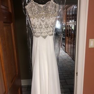 White jovani long dress